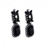 Moria Dark Onyx Gems Statement Earrings